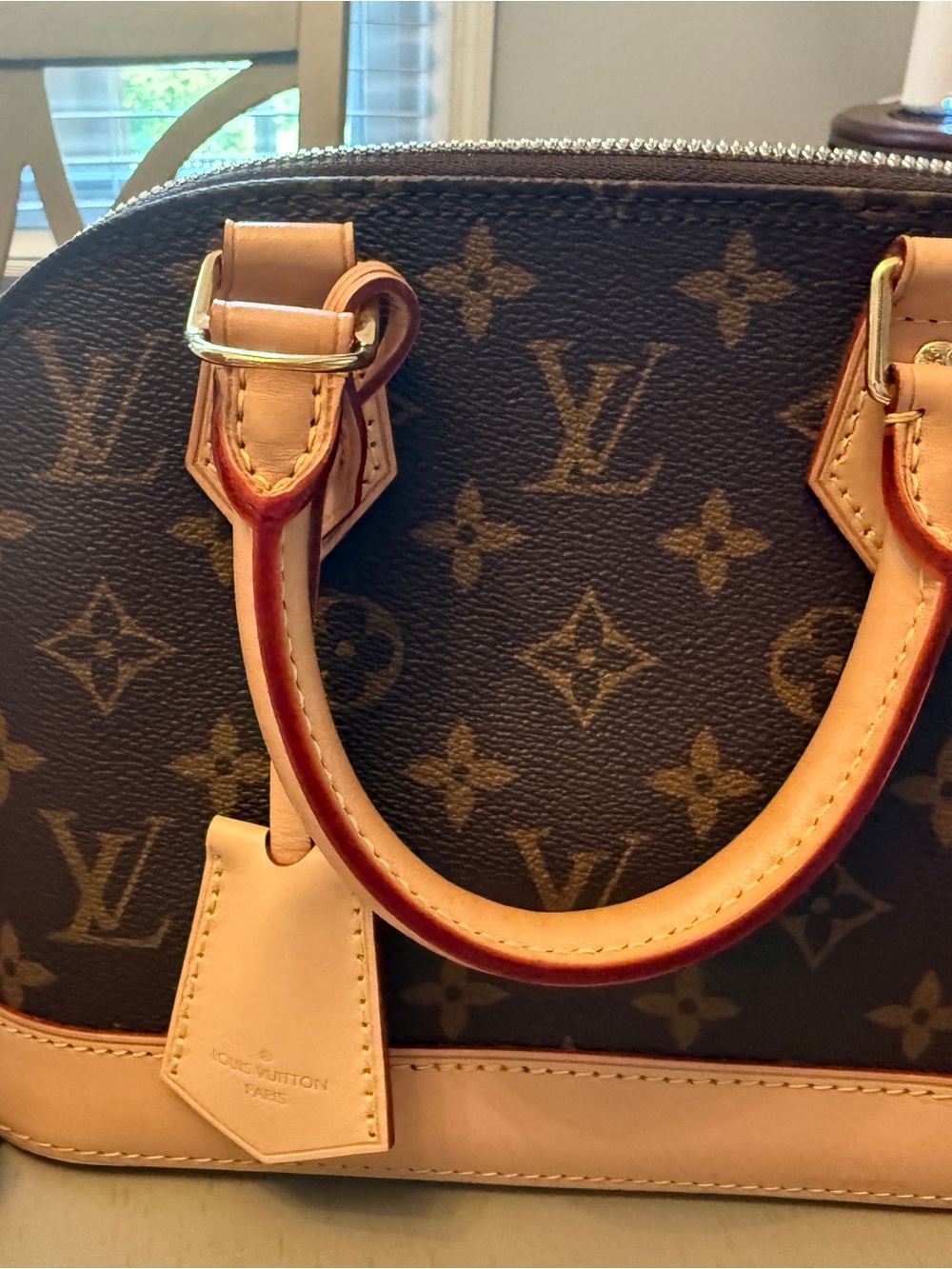Louis Vuitton Monogram Alma BB Satchel in Brown and Tan with LV adjustable strap - Picture 3 of 16